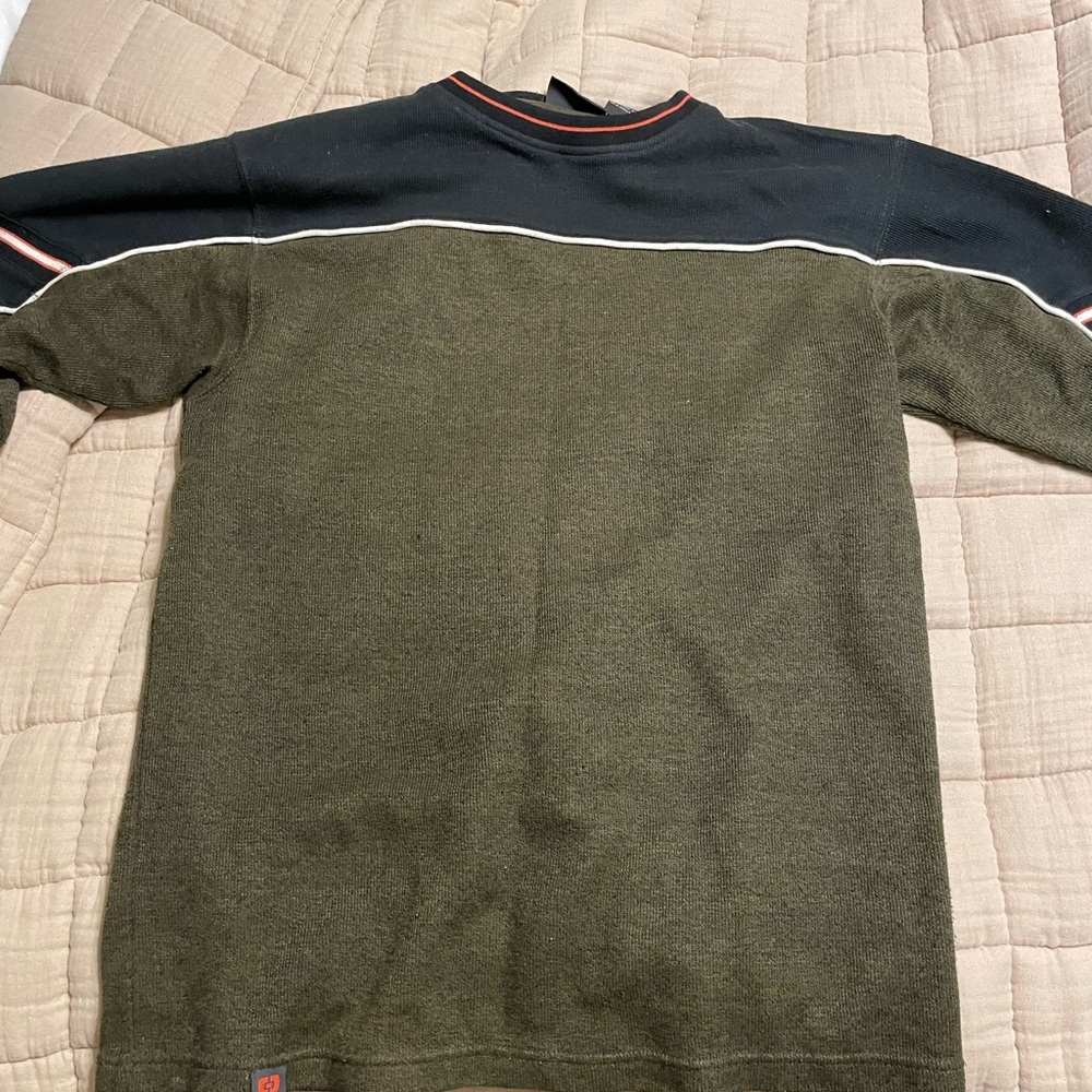 Men's Olive Green and Black Colorblock Sweater